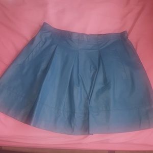 Teal faux leather skirt